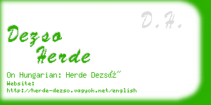 dezso herde business card